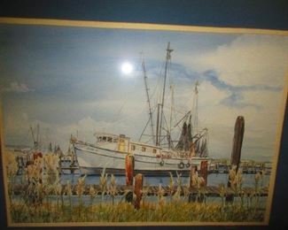 "Key West" maritime watercolor painting by H. Shick