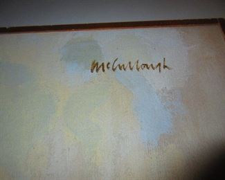 Detail of signature, oil on canvas by Joseph McCollough