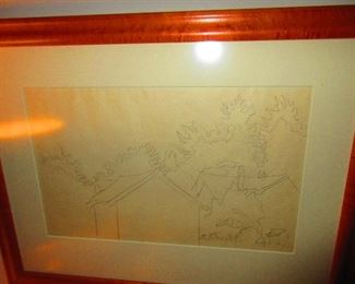 Folk art drawing by Charles Burchfield