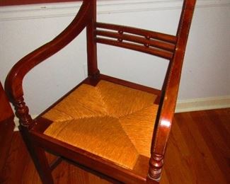 Antique Empire style chair with rushed seat