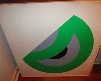 Robert A. Spangle modernist op art painting on canvas