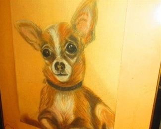 "Lil Alter", pastel on paper of a Chihuahua