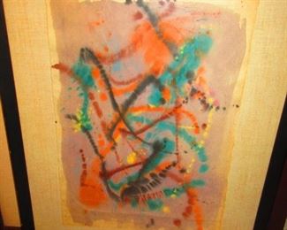 Abstract watercolor on pulp paper