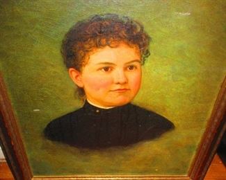 Oil on canvas, portrait of a woman, late 19th century