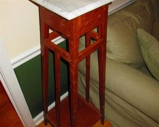Arts & Crafts marble-top fern stand
