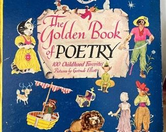 The golden book of poetry - antique childrens book 
