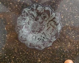 Mackenzie Childs etched metal dish