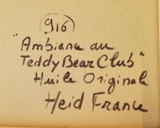 Signature and title on back of canvas 