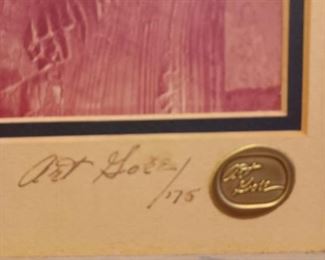 Signed with seal, numbered pencil drawing. 