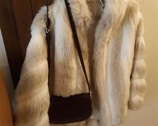 Faux fur & Coach handbag