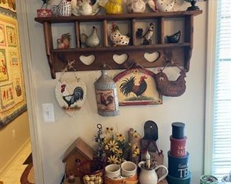 . . . the chickens have come home to roost!  Notice cute table below and box set to the side