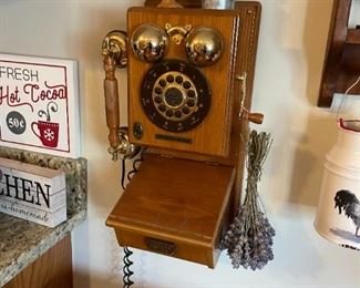 . . . a repro oak wall phone