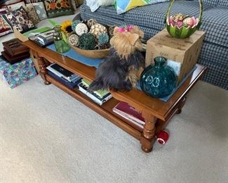 . . . a nice coffee  table -- look at that Yorkie!