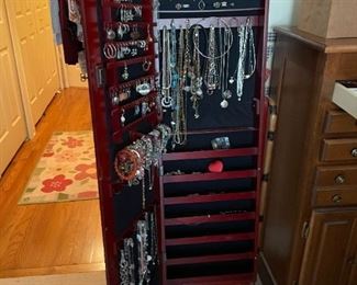 . . . a packed jewelry armoire