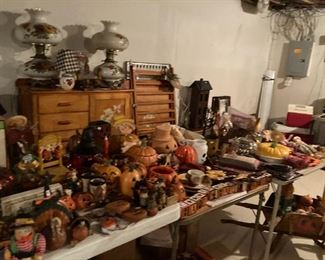 . . . more Halloween.  Notice two Gone With the Wind-style lamps and vintage child's dresser in background