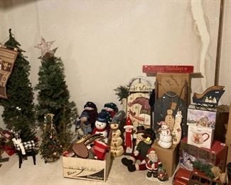 . . . more snowman and some artificial, pre-lit trees