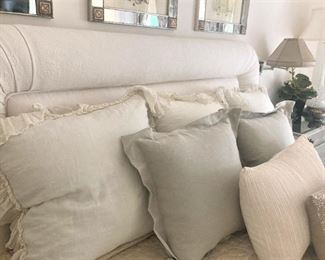 Beautiful headboard and bedding