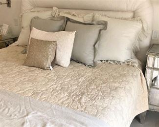 Beautiful headboard and bedding