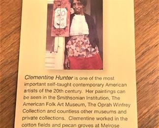 "The Clementine Hunter Collection" by Gitter Gallery - Clementine Hunter (pronounced Clementeen) (late December 1886 or early January 1887 – January 1, 1988) was a self-taught Black folk artist from the Cane River region of Louisiana, who lived and worked on Melrose Plantation.