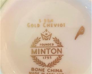Minton "Gold Chevoit" bone china from England