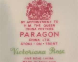  Paragon china - "Victoriana Rose" - made in England