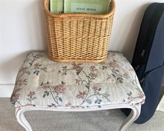 Vanity bench; basket