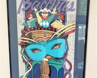 Framed Mardi Gras poster - signed and numbered