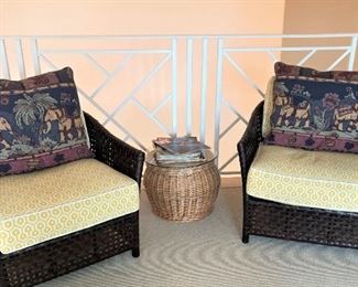 Match rattan chairs