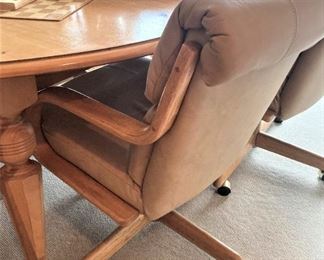 Each chair has casters