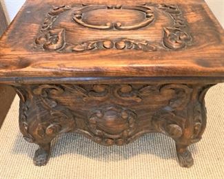 Carved foot stool
