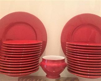 Pier 1 dishes - red earthenware - made in Spain 