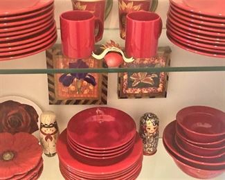 Red dishes