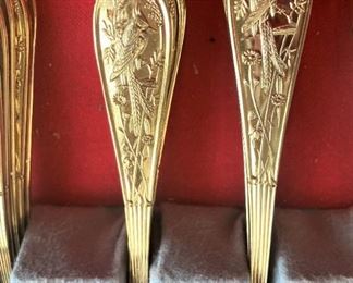 78 pieces of gold ware in chest