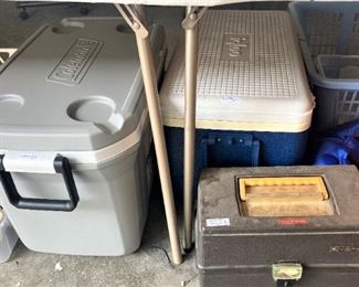 Ice chests; fishing tackle box