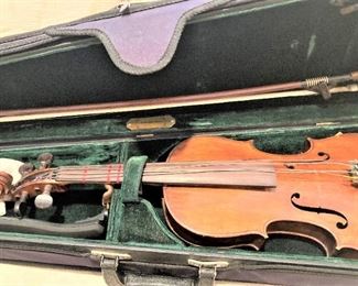 Violin, bow, and case