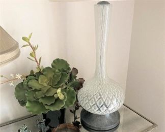 Lovely lamp; small succulent arrangement