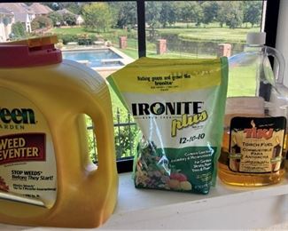 Some of the gardening supplies are in the (air-conditioned) greenhouse. 