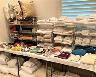 Some of the many towels, sheets, etc.