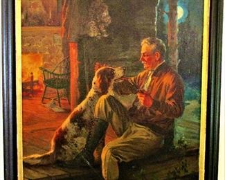 Charles M. Relyea "Man's Best Friend" oil painting
