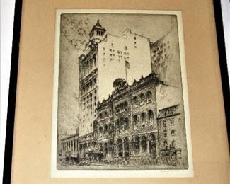Horace Devitt Welsh "Tammany Hall" signed etching