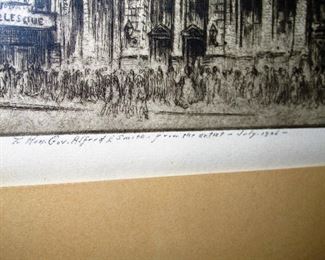 Dedicated to Governor Smith, historic etching