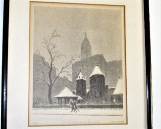 Ellison Hoover "Little Church Around The Corner" signed lithograph