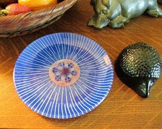 Maurice Heaton signed glass plate