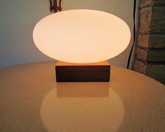Mid-century Laurel Mushroom lamp with teak base