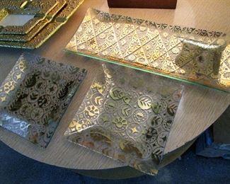 Mid-century glass trays