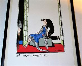 J.S. Gree vintage pochoir print