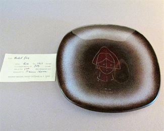 Maurice Heaton "Veiled Face" signed dish
