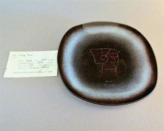 Maurice Heaton "Curly Face" signed dish