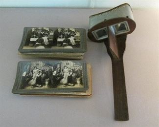 Antique stereogram viewer & cards