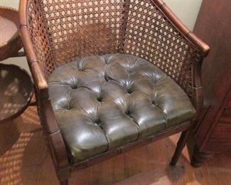 Handsome cane barrel chair